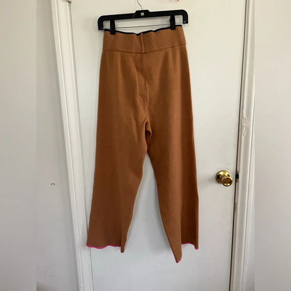 Never Fully Dressed Dana knitted wide leg jogger co-ord in camel | Size M - Picture 6 of 7